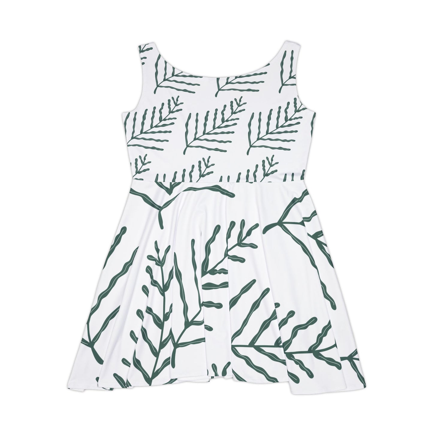 Eccentric Trendz Botanical Breeze Green Fern Print Women's Dress