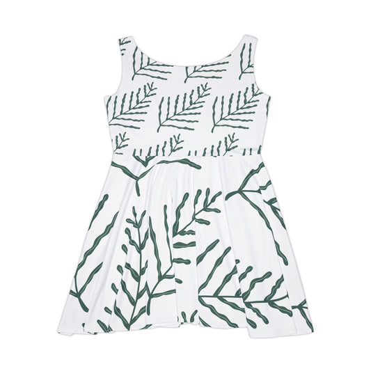 Eccentric Trendz Botanical Breeze Green Fern Print Women's Dress