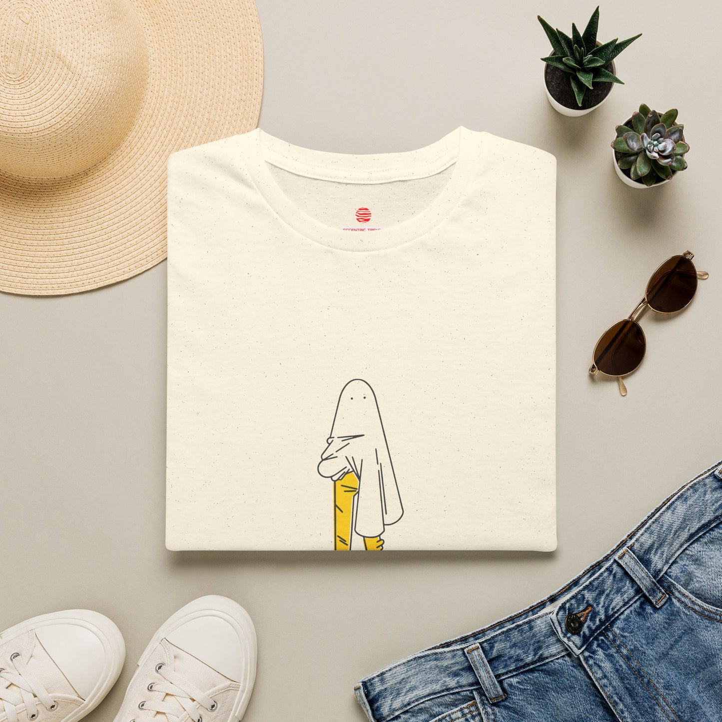 Eccentric Trendz Minimal Ghost Character Unisex Soft style Tee