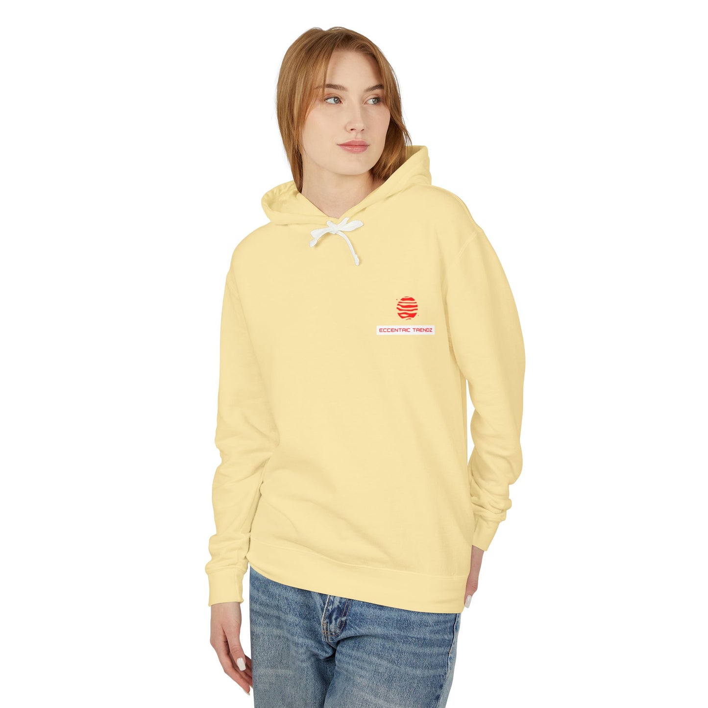 Eccentric Trendz Logo Hoodie — Lightweight Cream Pullover
