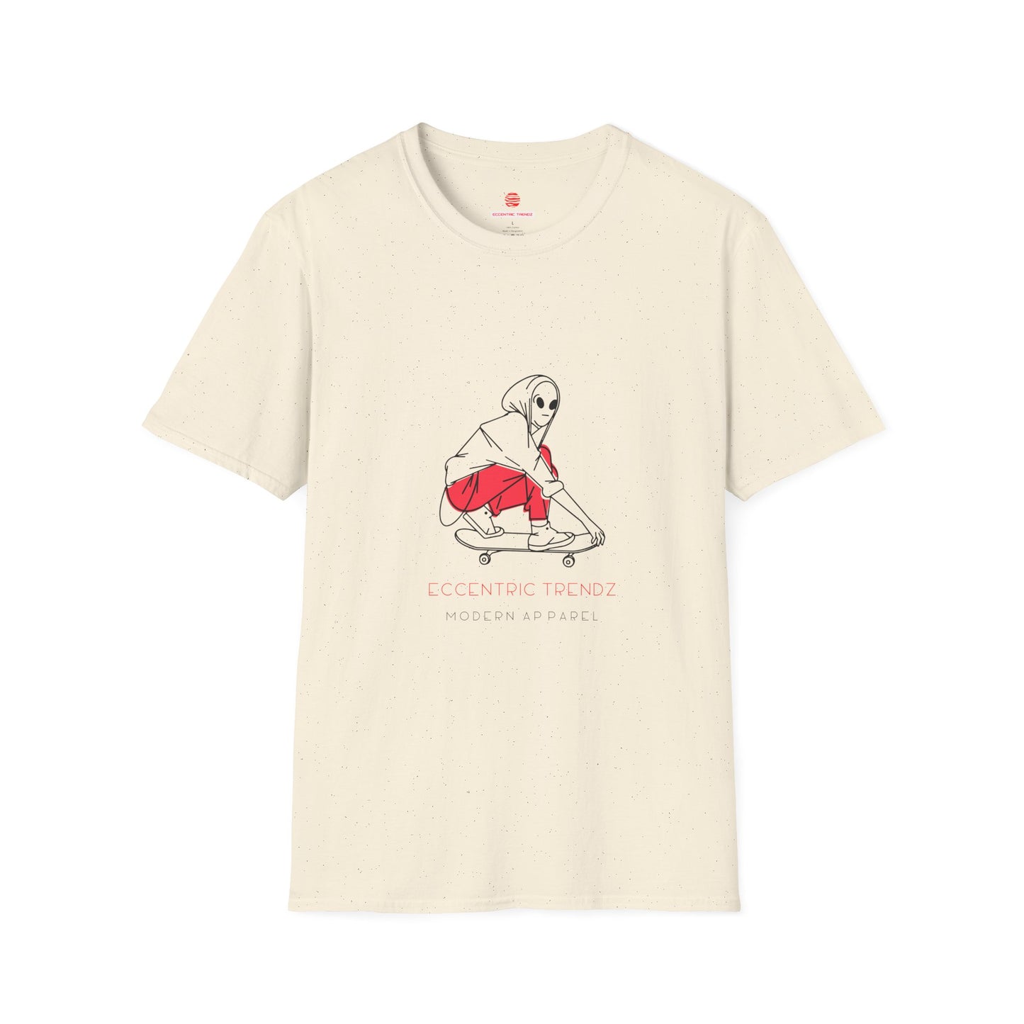 Eccentric Trendz Alien Skater Graphic Tee — Minimalist Skateboard design