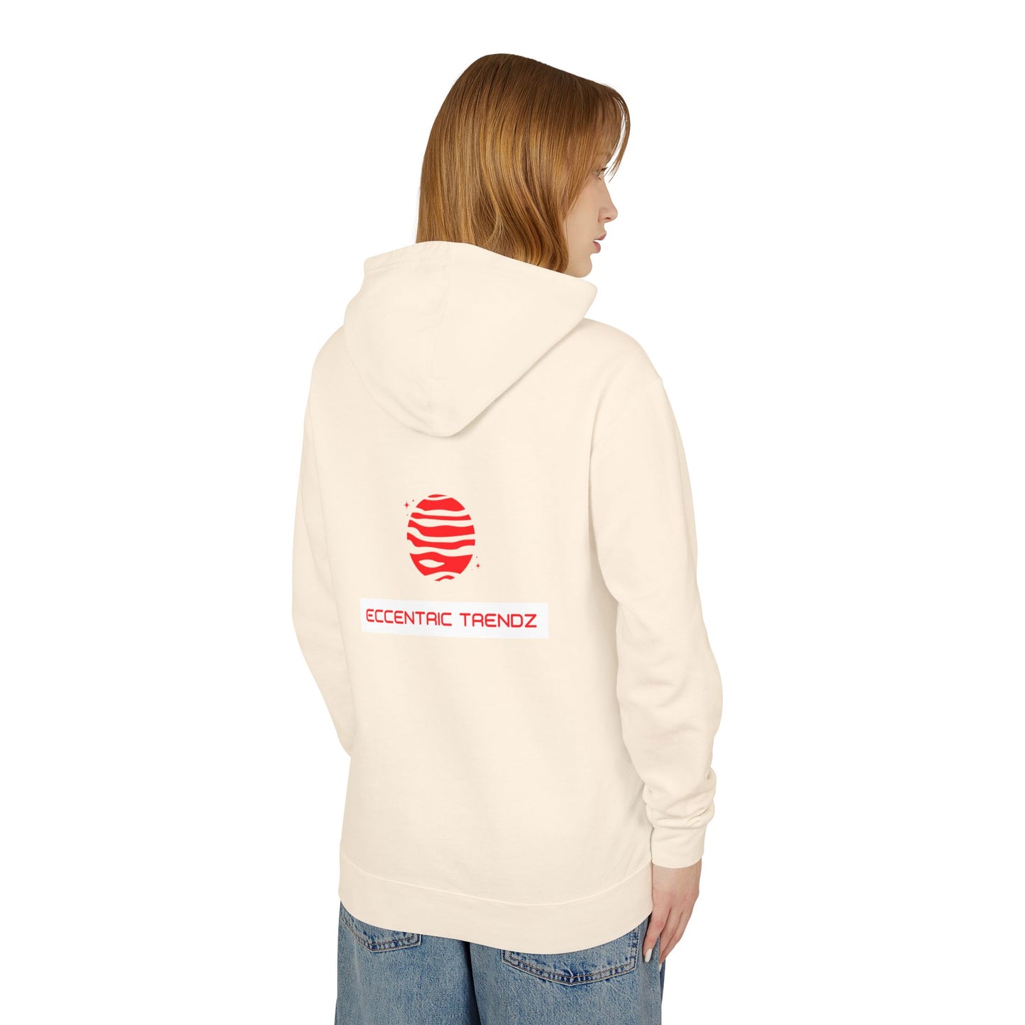 Eccentric Trendz Logo Hoodie — Lightweight Cream Pullover