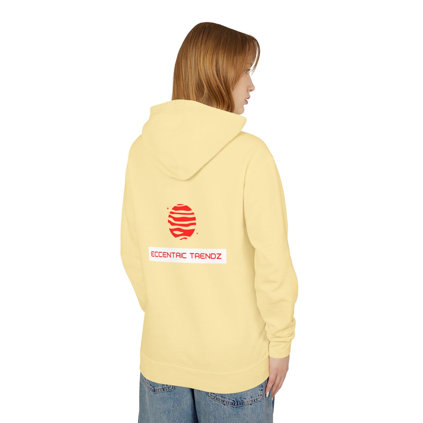 Eccentric Trendz Logo Hoodie — Lightweight Cream Pullover