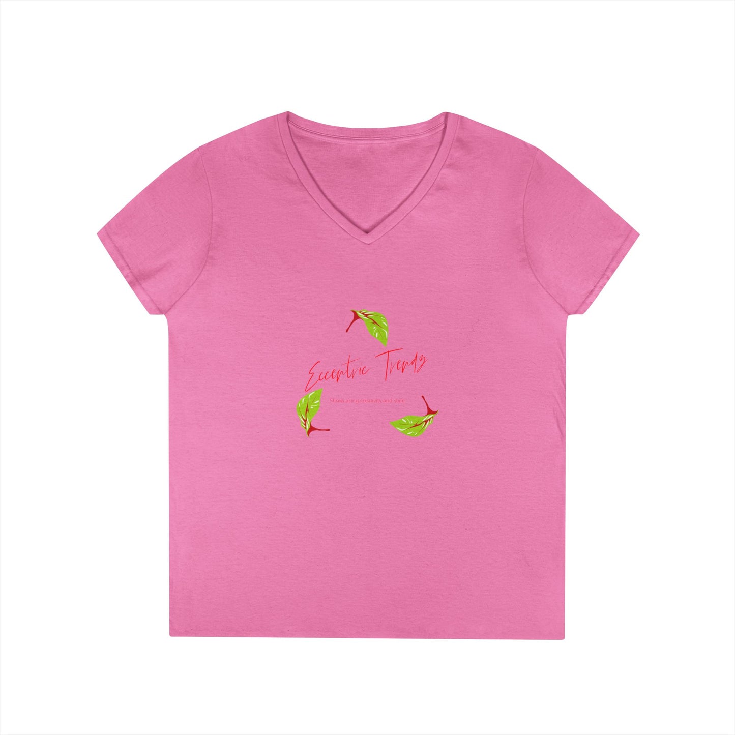 Eccentric Trendz Ladies' V-Neck "Escape to Tropics" Minimal Graphic Tee