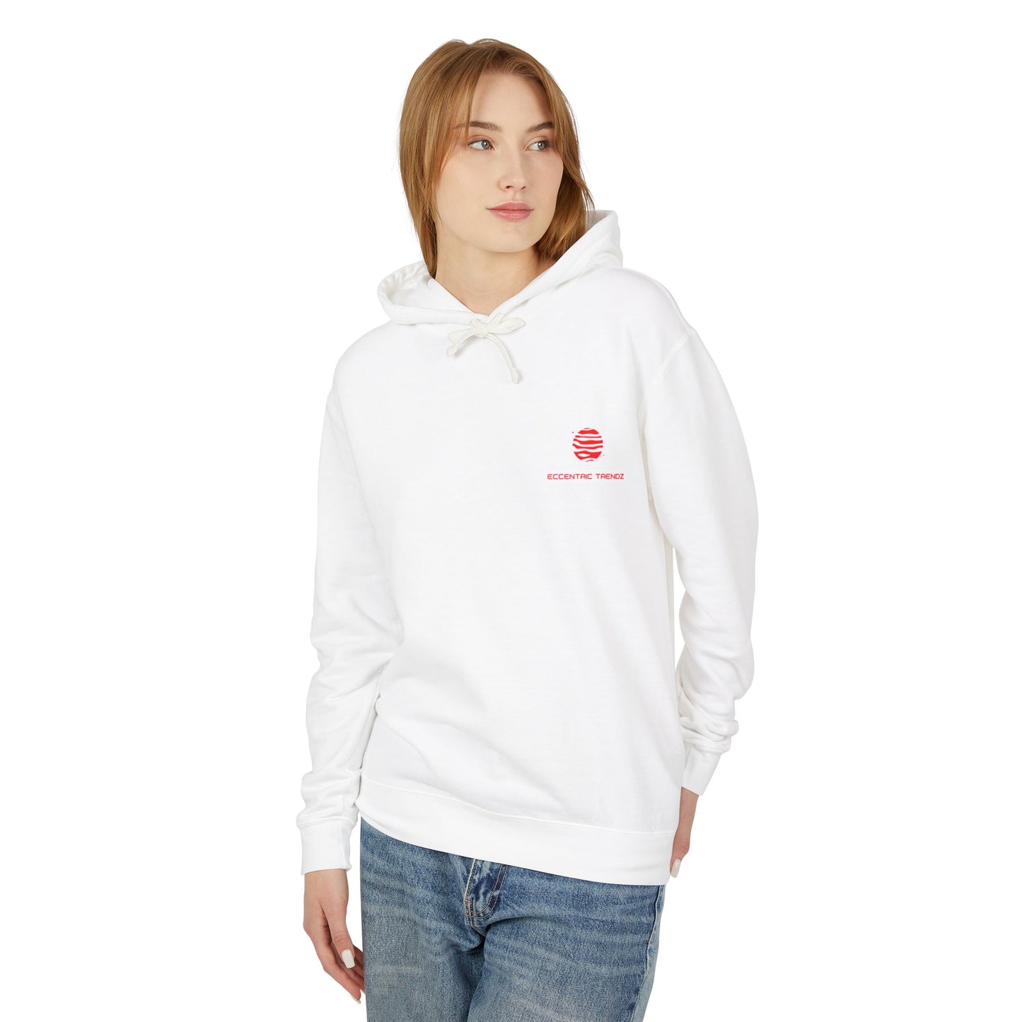 Eccentric Trendz Logo Hoodie — Lightweight Cream Pullover