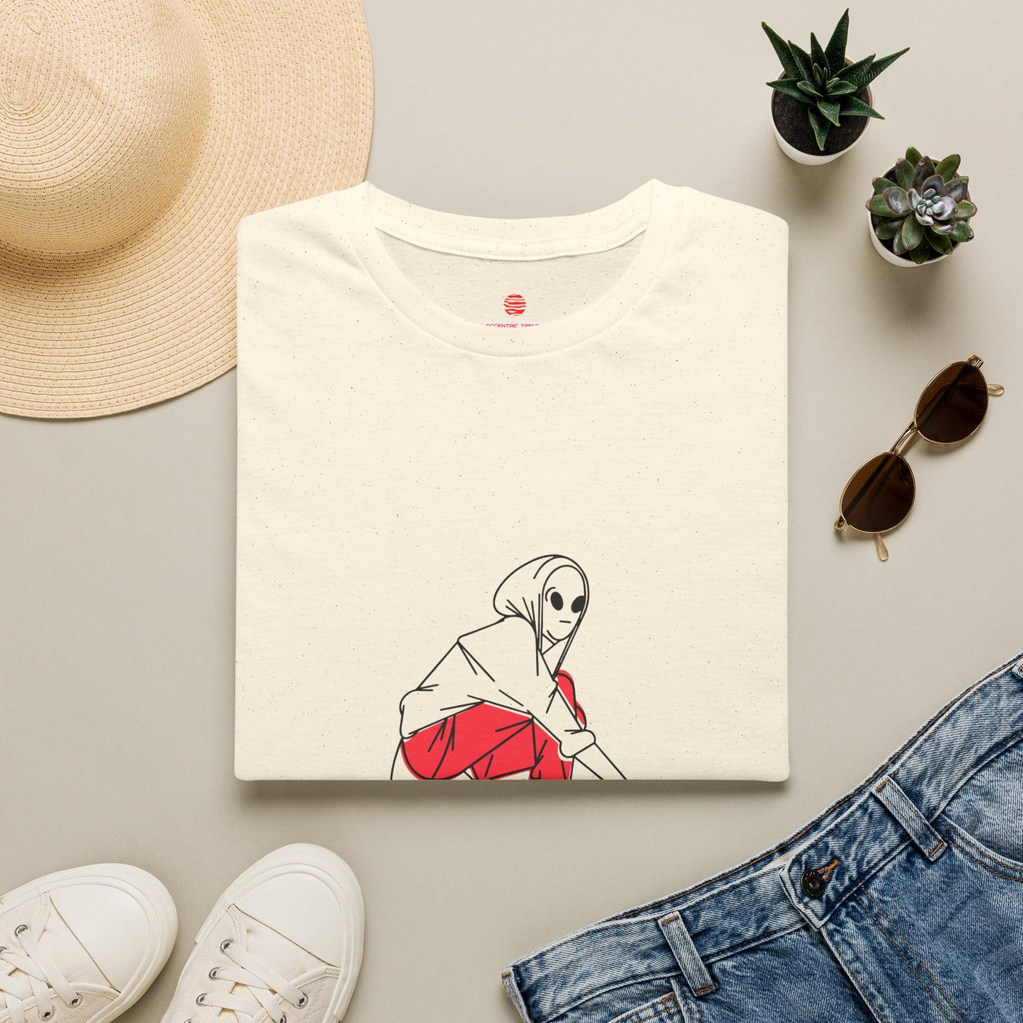 Eccentric Trendz Alien Skater Graphic Tee — Minimalist Skateboard design