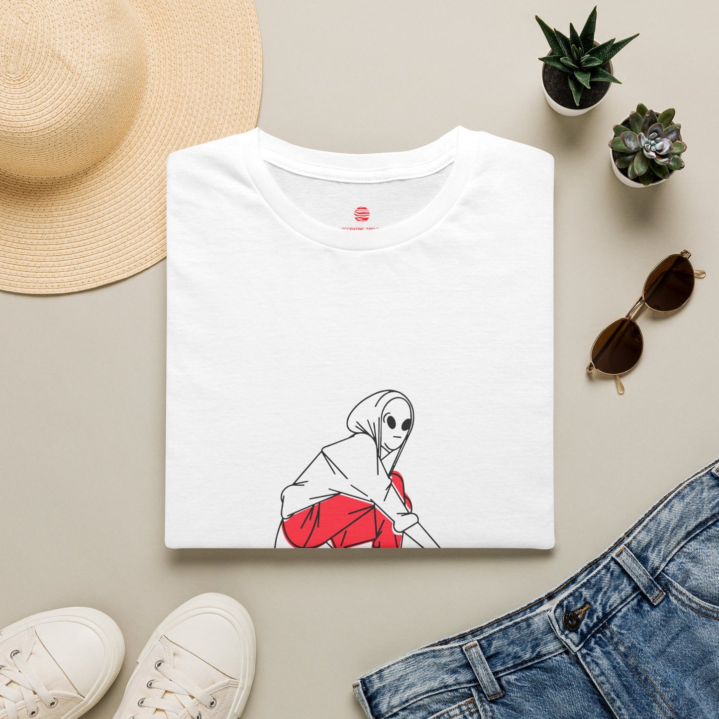 Eccentric Trendz Alien Skater Graphic Tee — Minimalist Skateboard design